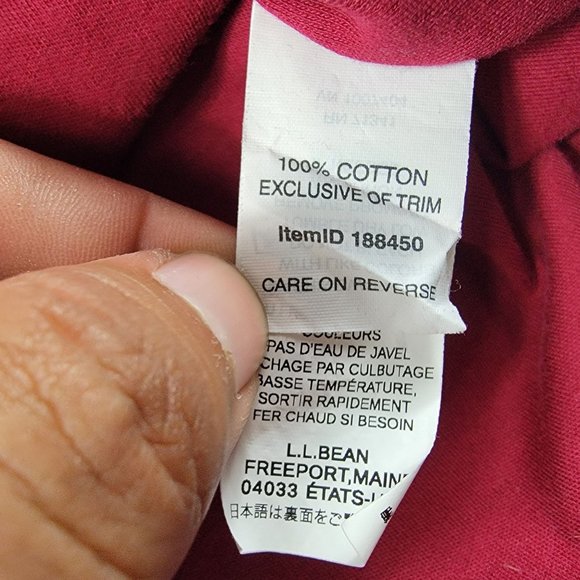 LL Bean Mens Large Red Turtleneck Shirt Regular Fit Long Sleeve Casual Comfort - Picture 4 of 8